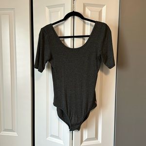 Grey ribbed bodysuit